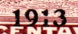 Nicaragua stamps 1913 surcharges Locomotive un cent : the broken second '1' in '1913' variety